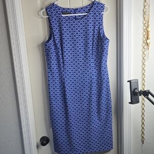 Mario Serrani Blue Patterned Midi Dress